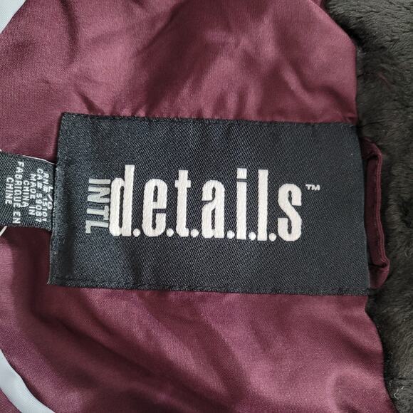 NWT Intl Details Womens Cozy Burgundy Full Zip Snap Hooded Puffer Jacket Size L - Picture 7 of 8